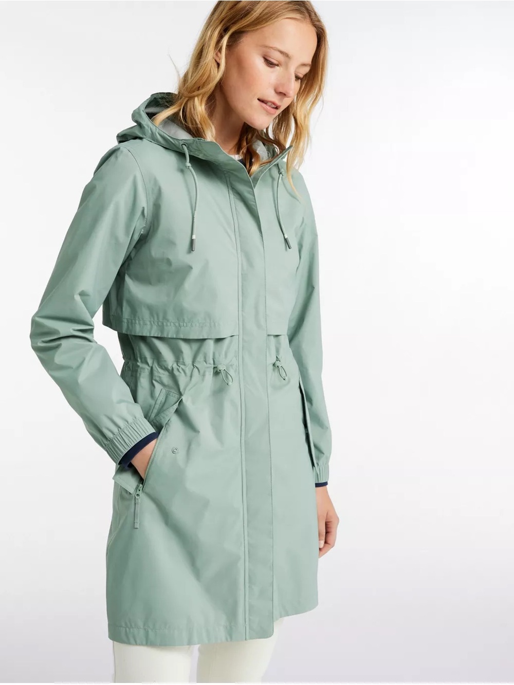 L.L. BEAN Women's Wharf Street Raincoat Faded Sage Light Green Size XL BRAND NEW
